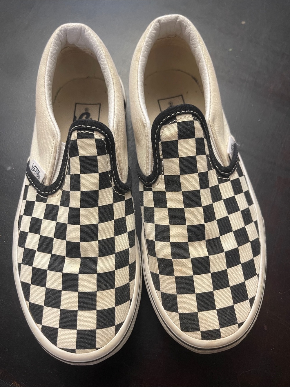 Vans Kids Slip-On Sneakers in Black and White Checkerboard